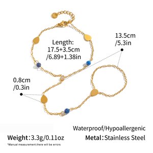 Collana Da Polso Da Donna Simple Series Daily Dalla Forma Irregolare, In Acciaio Inossidabile Impermeabile Color Oro. h5