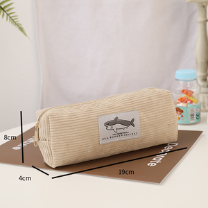 Simple Series Casual Corduroy Letter Animal Solid Color Oceanic Style Pen Pouches h5 Picture7