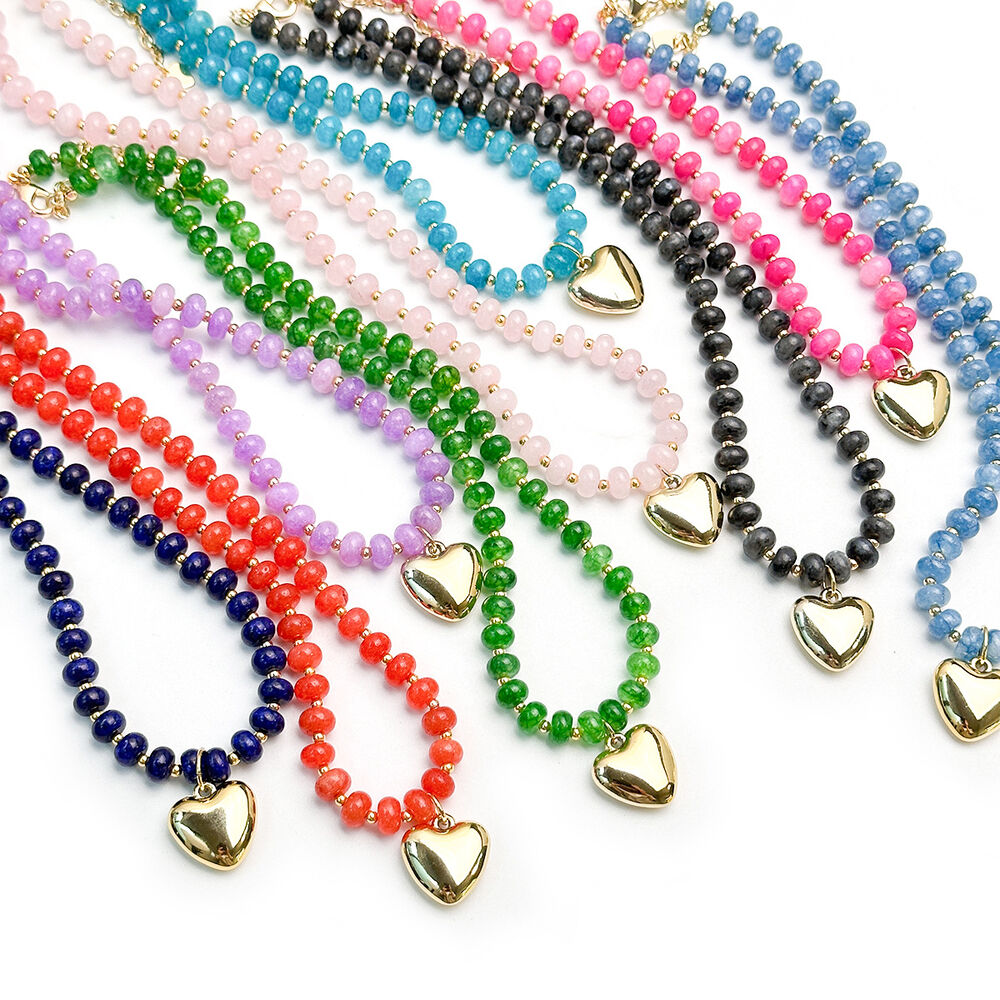 Simple Series Simple Heart Beads Natural Stones Women's Beaded Necklaces Picture3