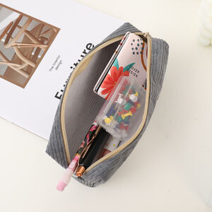 Simple Series Casual Corduroy Letter Animal Solid Color Oceanic Style Pen Pouches h5 Picture5