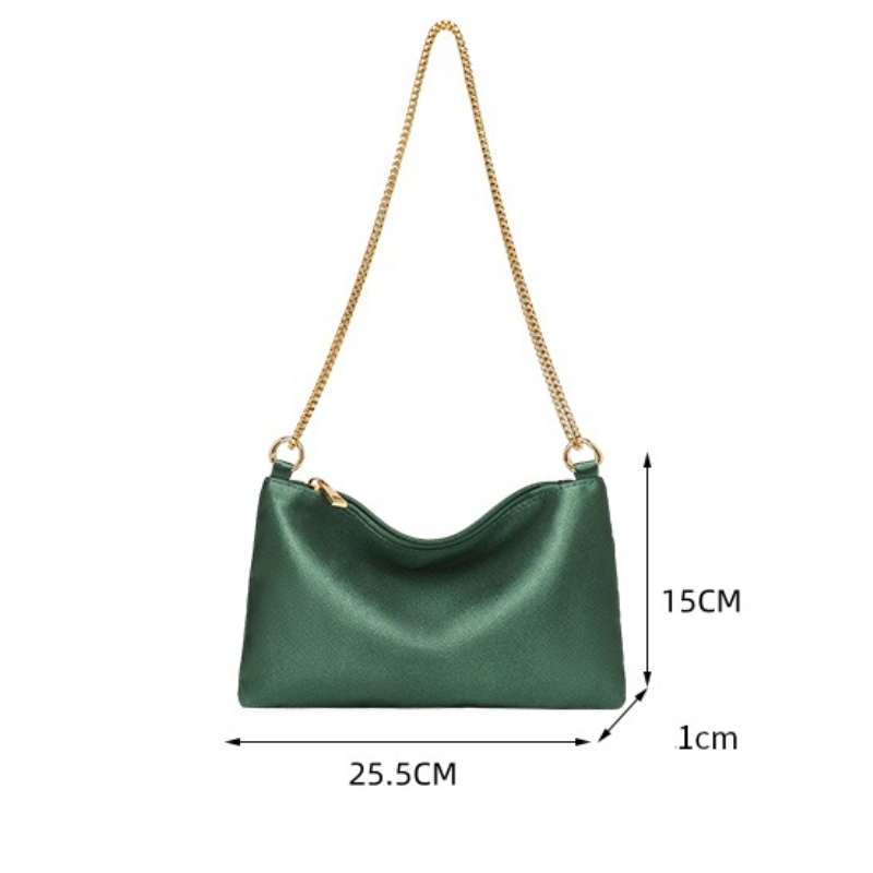 Minimalist Tarzda Metal Detaylı Düz Renk Polyester Kadın Kare Omuz Çantaları h5Resim8