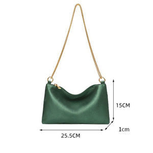 Minimalist Tarzda Metal Detaylı Düz Renk Polyester Kadın Kare Omuz Çantaları h5 Resim8