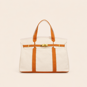 Casual Style Metal Hardware Solid Color Mixed Color Canvas Women's Square Handbags h5 Picture2