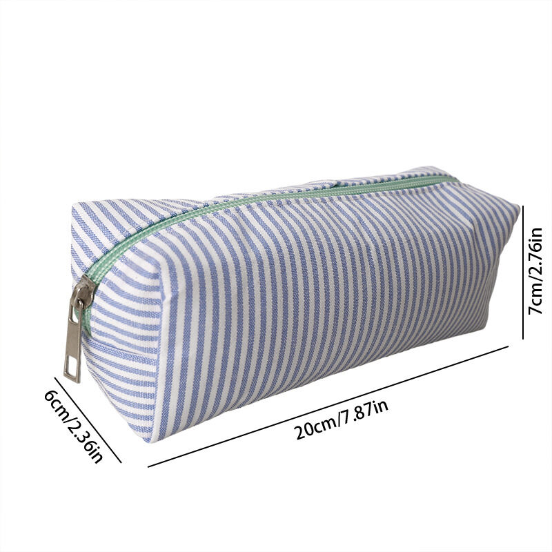 Simple Series Daily Polyester Solid Color Stripe Pen Pouches h5Picture6