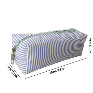 Simple Series Daily Polyester Solid Color Stripe Pen Pouches h5 Picture6