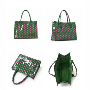 Casual Style Printed Solid Color Polka Dots Pvc Women's Tote Bag Handbags h5 Picture3