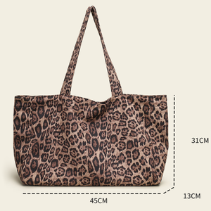 Casual Style None Leopard Print Canvas Women's Tote Bags h5 Picture7