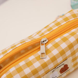 Simple Series Sweet Polyester Solid Color Plaid Cherry Pen Pouches h5 Picture6