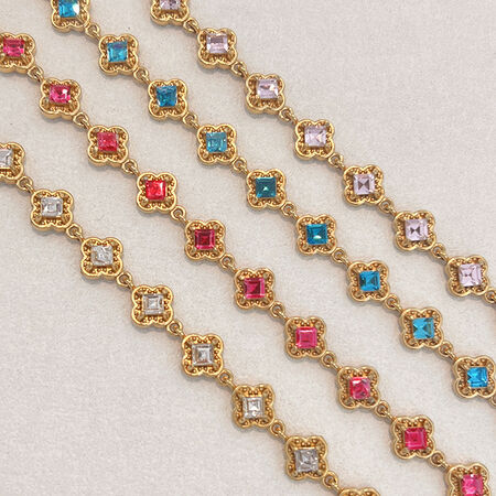 Romantic Series Sweet Flower Stainless Steel Waterproof Zircon Women's Chain Bracelets