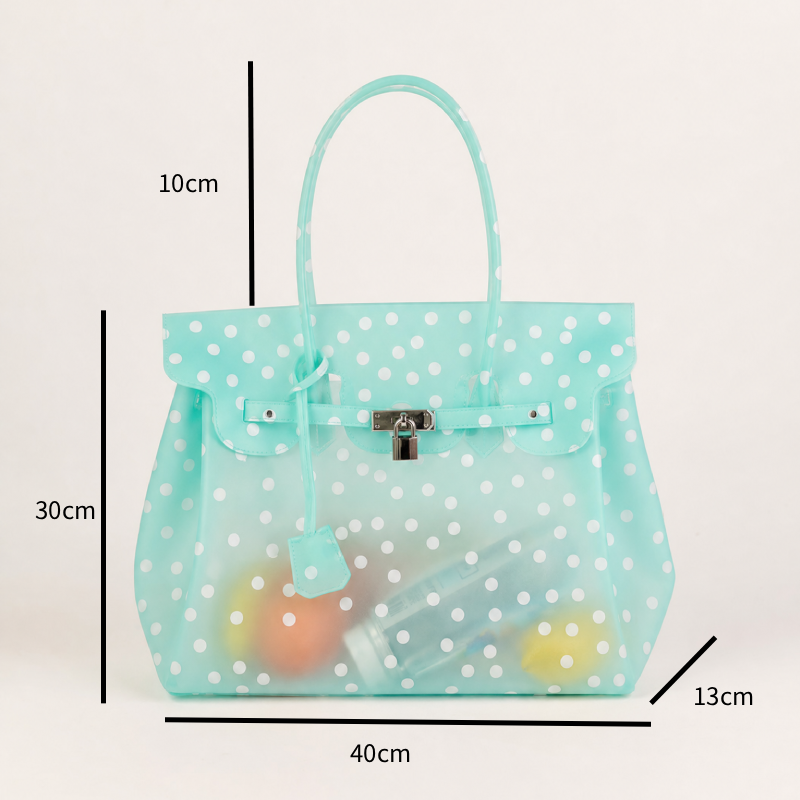 Casual Style Pvc / Transparent Solid Color Polka Dots Jelly Bag Women's Square Bag Picture6