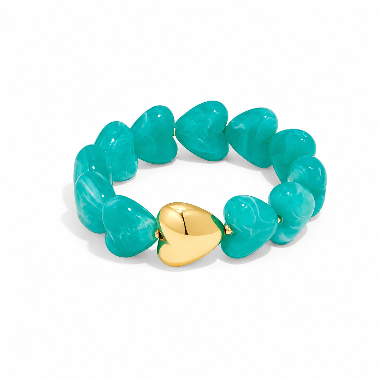 Romantic Series Sweet Heart Beads Resin Women's Beaded Bracelets