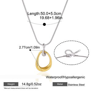 Simple Series Elegant Irregular Shape Stainless Steel Waterproof Women's Pendant Necklaces h5