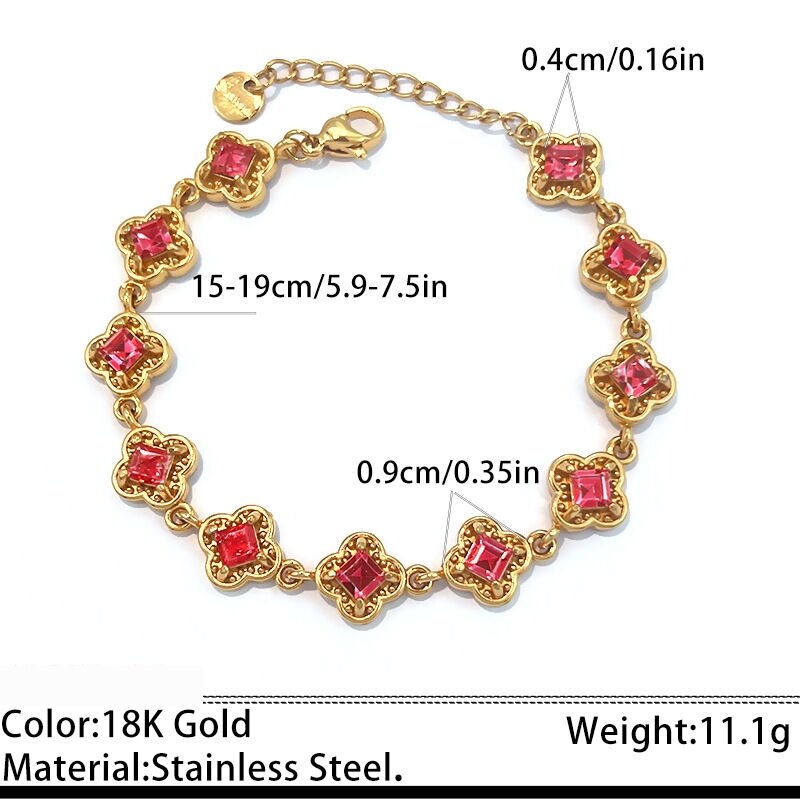 Romantische Serie Sweet Flower Roestvrijstalen Waterdichte Damesarmbanden Met Zirkonia