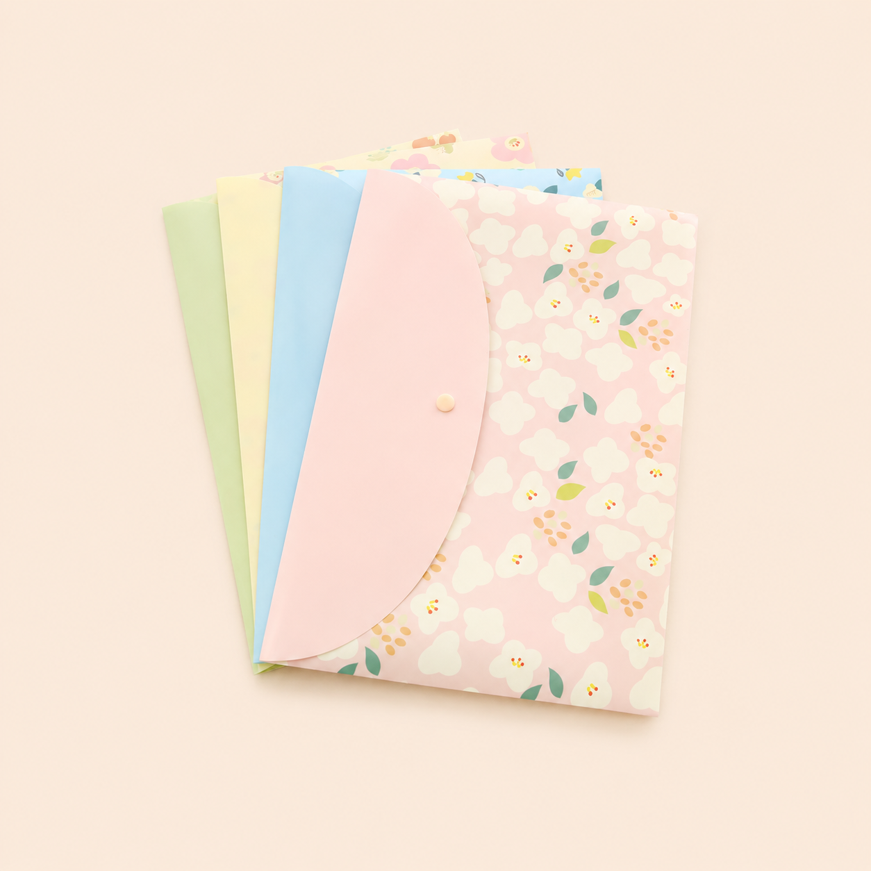 Simple Series Sweet Pp Flower Leaf Document Bags