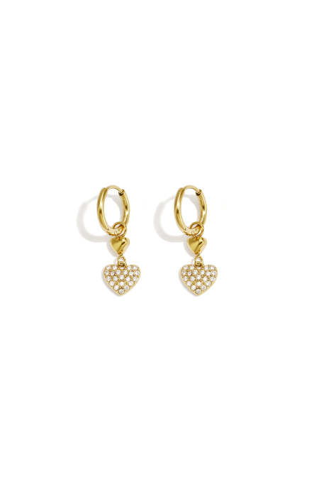 Orecchini Pendenti A Forma Di Cuore In Acciaio Inossidabile, Serie Simple Daily Simple, Gioielli Da Donna