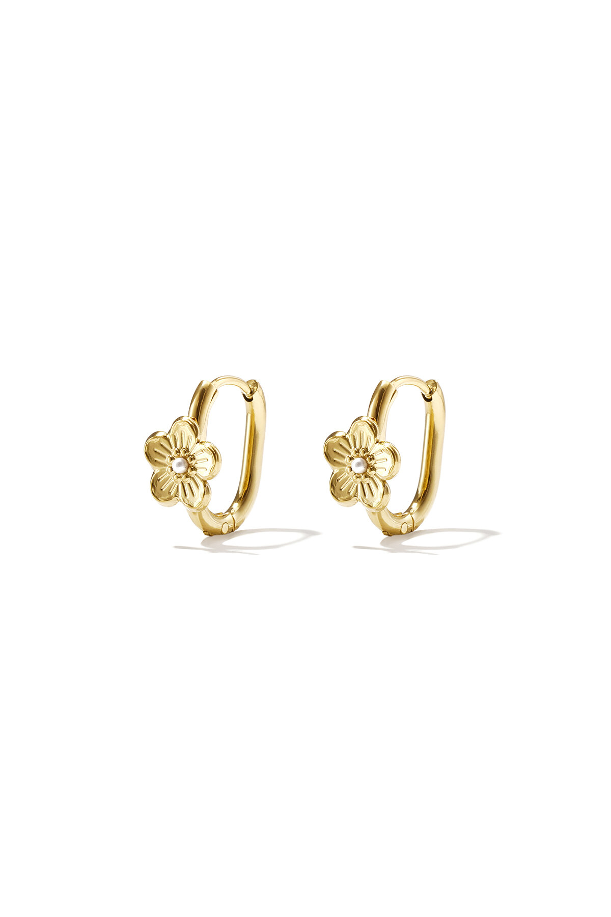 Pendientes De Aro De Acero Inoxidable Con Diseño Floral, De La Serie Daily Simple, Joyería Para Mujer. h5 