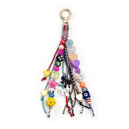 Ethnic Series Bohemian Devil's Eye Heart Bow Knot Oceanic Style Tassel Beads Starfish Geometric Shape Resin Bag Charms