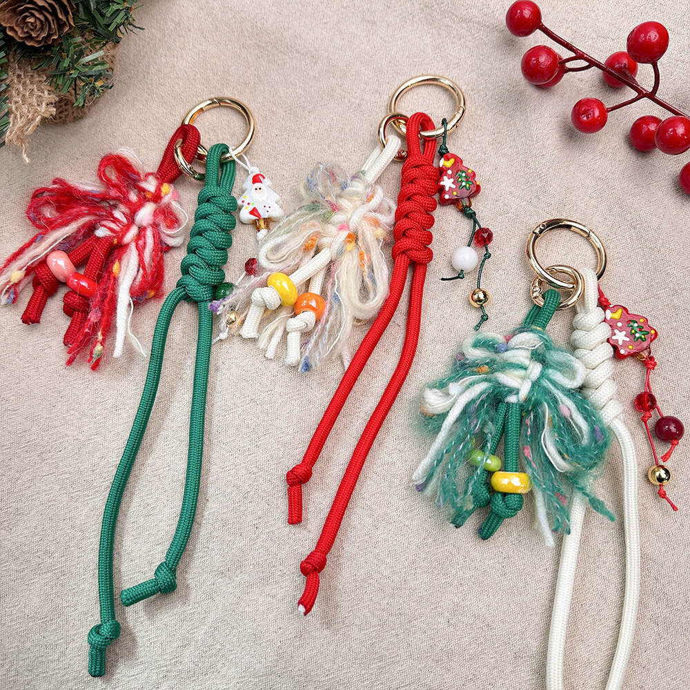 Simple Series Casual Bow Knot Twist Christmas Tassel Mixed Color Woven Rope Bag Charms h5Picture5