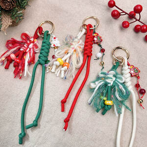 Simple Series Casual Bow Knot Twist Christmas Tassel Mixed Color Woven Rope Bag Charms h5 Picture5
