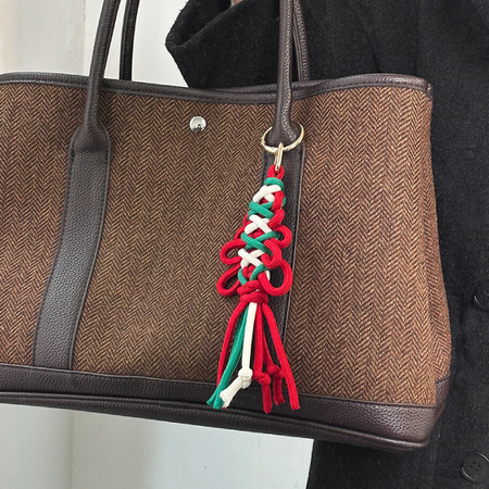 Simple Series Casual Christmas Tassel Mixed Color Woven Braided Rope Bag Charms 2
