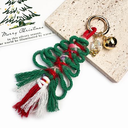 Ethnic Series Casual Christmas Tassel Mixed Color Woven Rope Bag Charms
