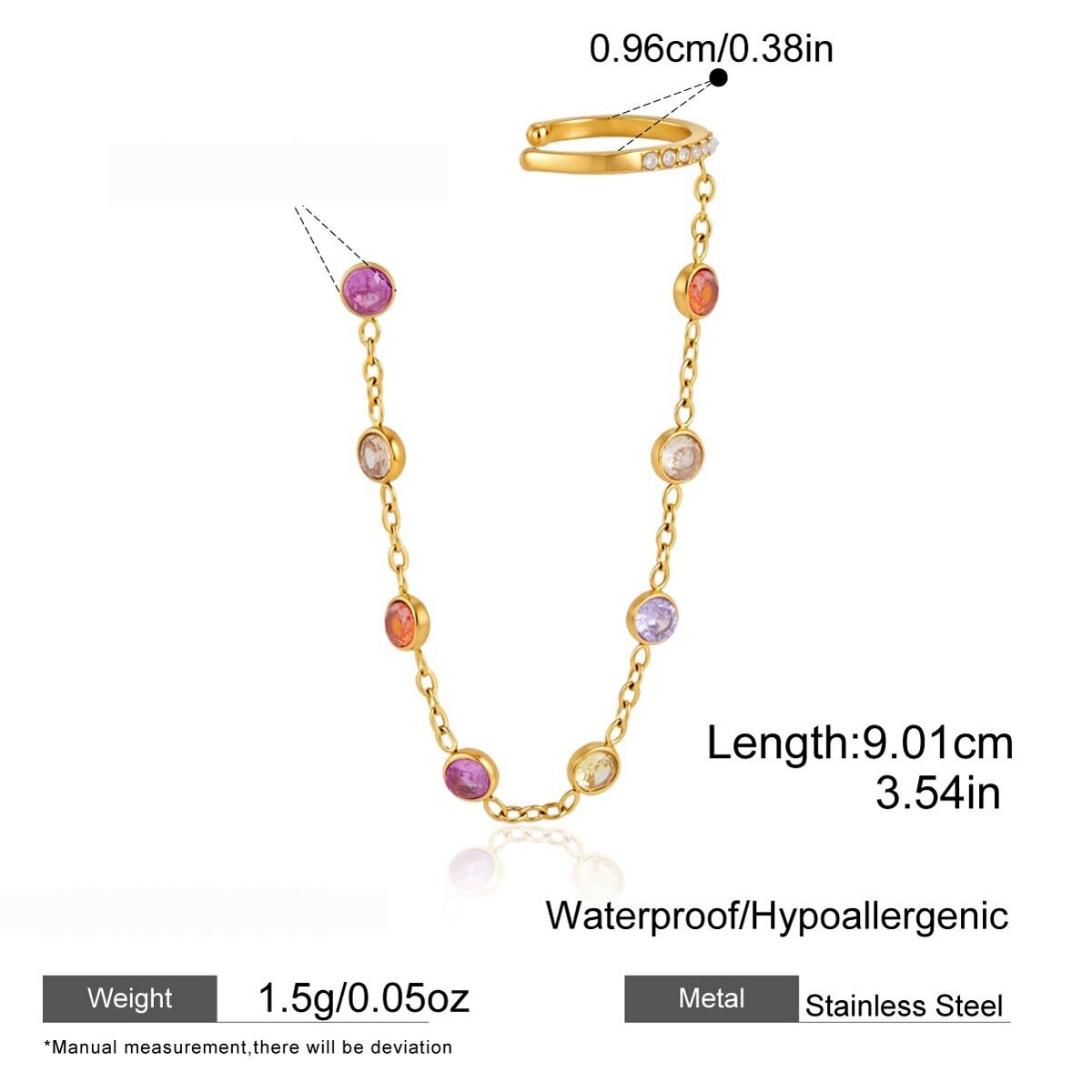 Boucles D'Oreilles Pendantes Pour Femme, Collection Romantique, Avec Chaîne À Pompon, Forme Elliptique, En Acier Inoxydable Étanche. h5 
