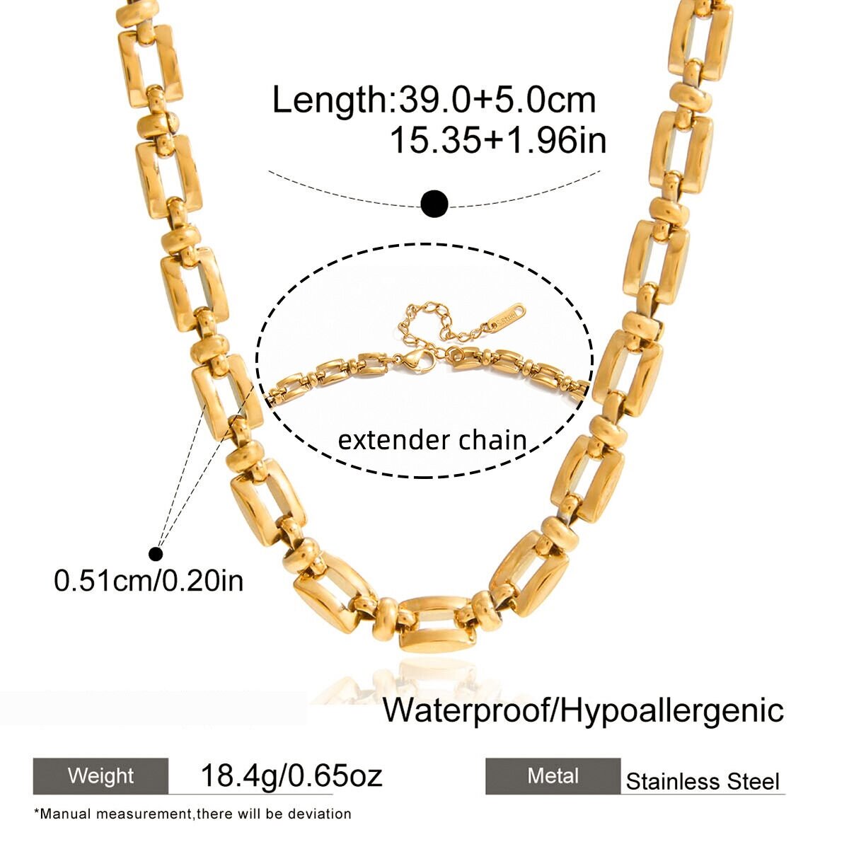 Simple Series Elegant Heart Hammer Pattern Stainless Steel Waterproof   Gold Color  Women's Pendant Necklaces h5 