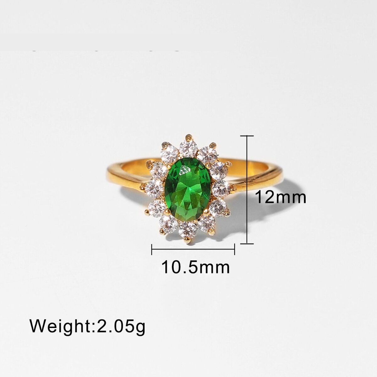 Luxurious Elegant Irregular Shape Ellipse Shape Stainless Steel Waterproof   Gold Color  Zircon Women's Jewelry Sets h5 