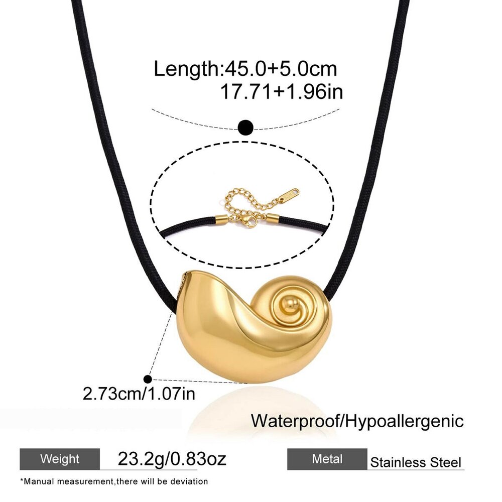 Vacation Oceanic Style Stainless Steel Waterproof Gold Color Women's Pendant Necklaces