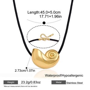Vacation Oceanic Style Stainless Steel Waterproof Gold Color Women's Pendant Necklaces h5