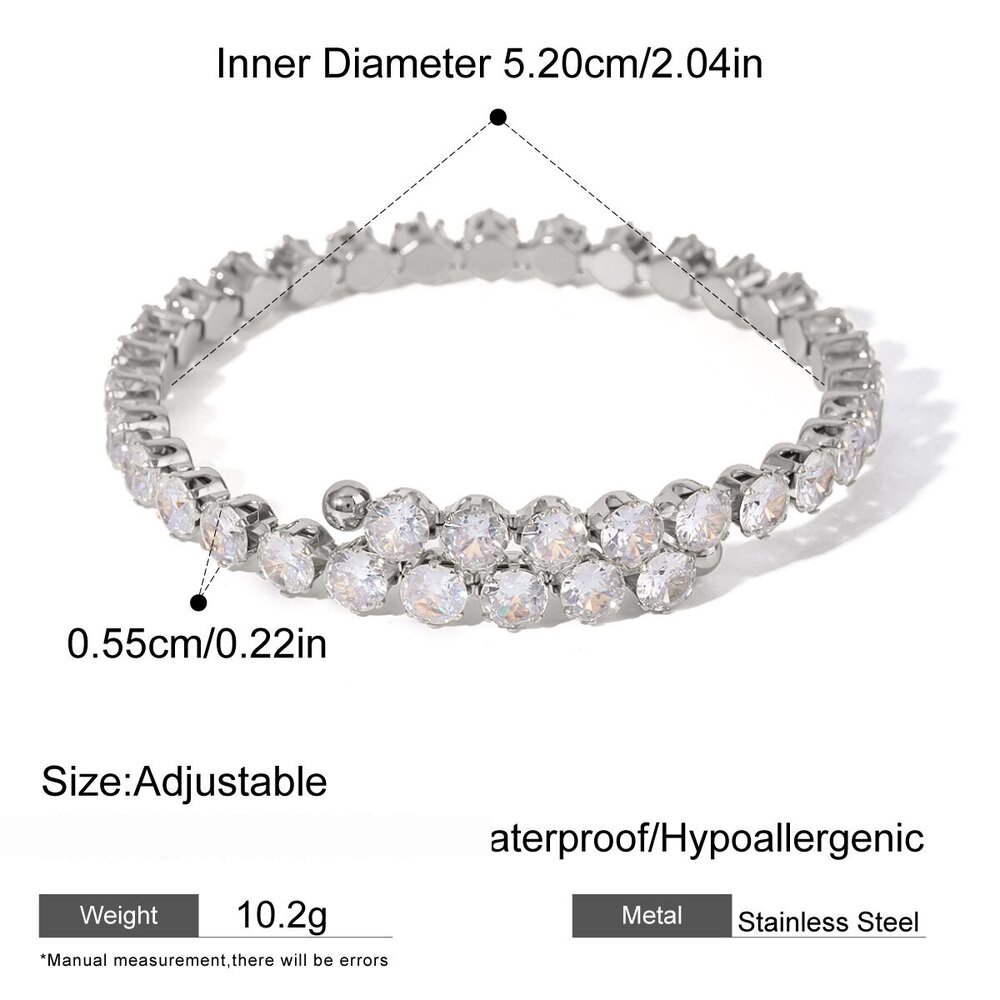 Retro Irregular Shape Stainless Steel Waterproof Gold Color Women's Bangles