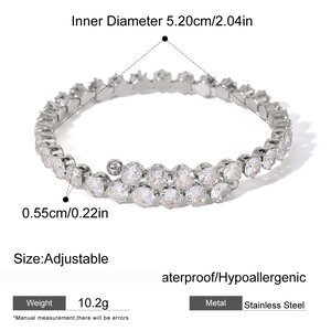 Retro Irregular Shape Stainless Steel Waterproof Gold Color Women's Bangles h5