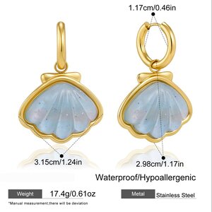 Romantic Series Sweet Shell Stainless Steel Waterproof Gold Color Women's Pendant Necklaces h5