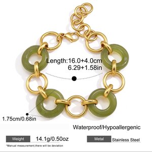 Simple Series Daily Patchwork Circle Stainless Steel Waterproof Gold Color Women's Chain Bracelets h5