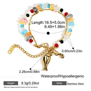 Romantische Serie Süße Perlen Fisch Edelstahl Wasserdicht Goldfarbene Perlenhalsketten Für Damen h5