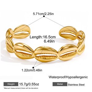 Romantic Cute Patchwork Oceanic Style Stainless Steel Waterproof Gold Color Women's Chain Bracelets h5