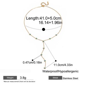Romantic Retro Heart Beads Stainless Steel Waterproof Gold Color Natural Stone Women's Beaded Necklaces h5