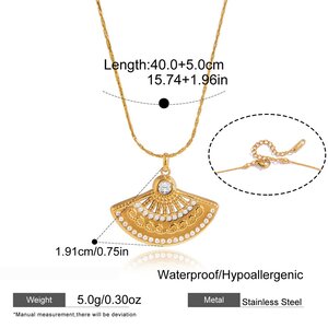 Retro-Halsketten-Sets Für Damen Aus Edelstahl, Wasserdicht, Mit Zirkonia-Fassung Und Durchbrochenem Muster In Gold- Und Silbertönen. h5