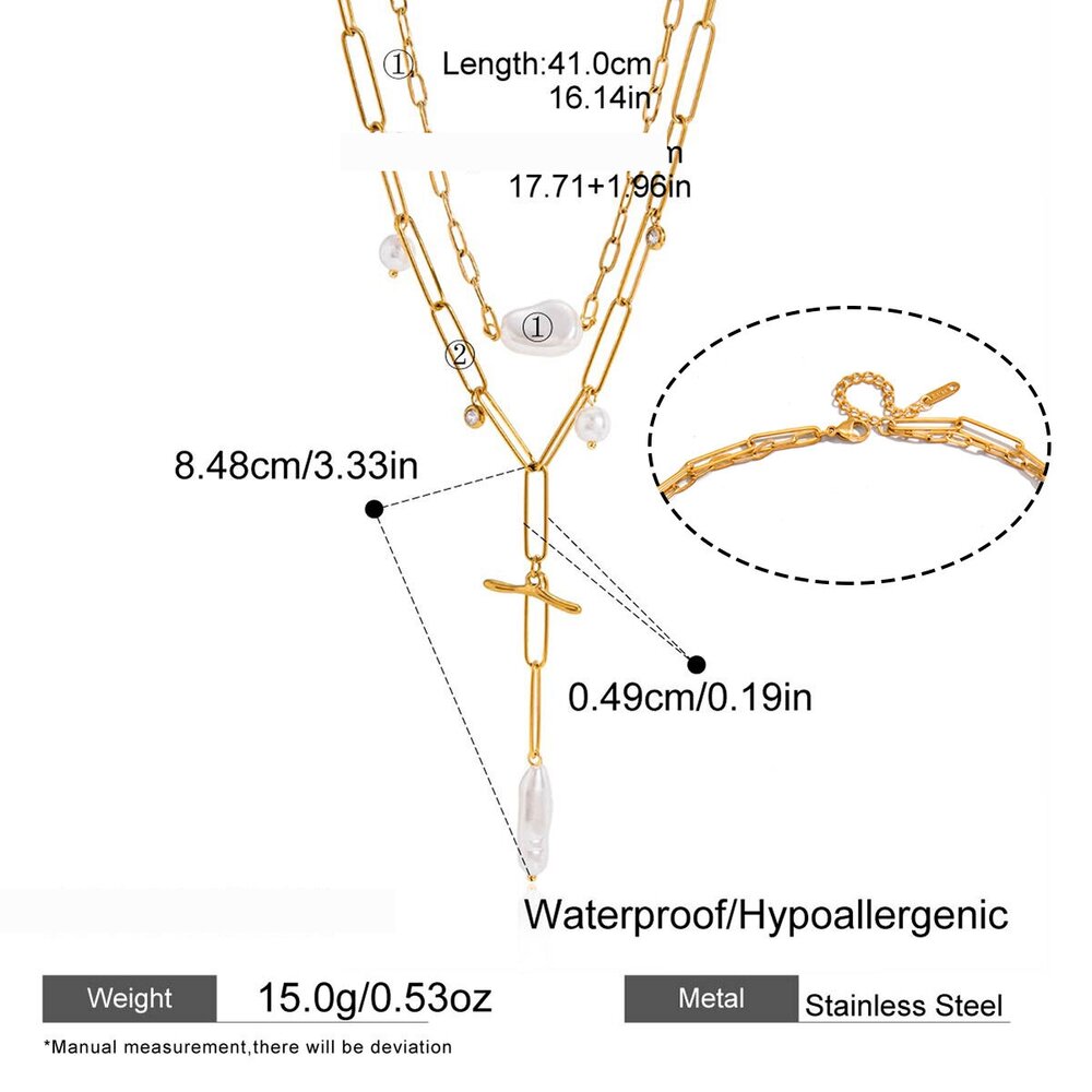 Vacation Shell Stainless Steel Waterproof Gold Color Women's Layered Necklaces