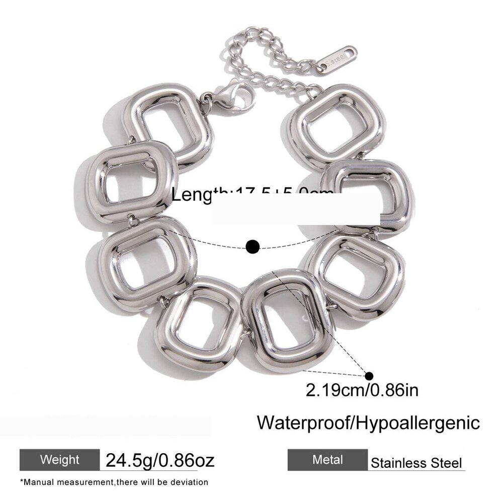 Simple Series Punk Circle Stainless Steel Waterproof Women's Necklaces Sets