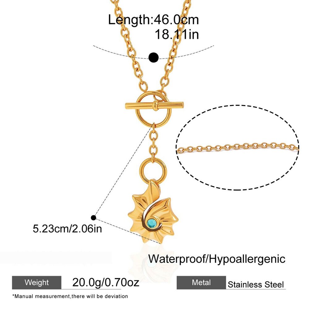 Vacation Oceanic Style Stainless Steel Waterproof Gold Color Women's Necklaces Sets
