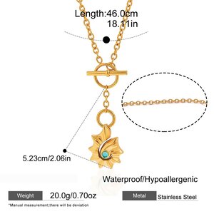 Vacation Oceanic Style Stainless Steel Waterproof Gold Color Women's Necklaces Sets h5