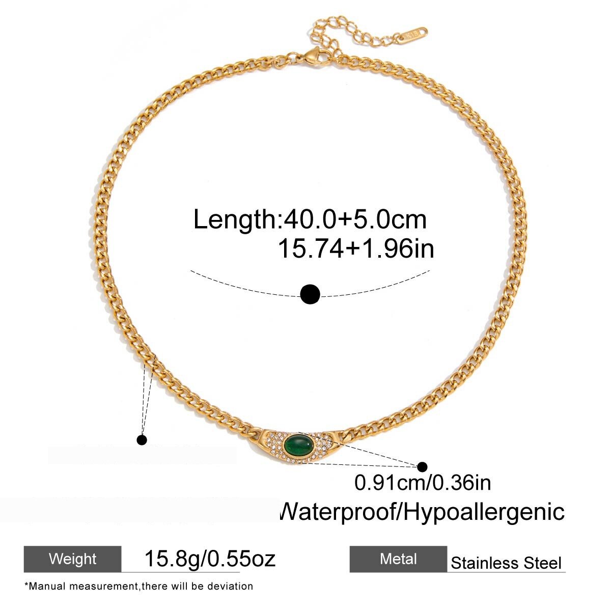 Retro Heart Cross Clover Stainless Steel Waterproof Gold Color Zircon Women's Pendant Necklaces 