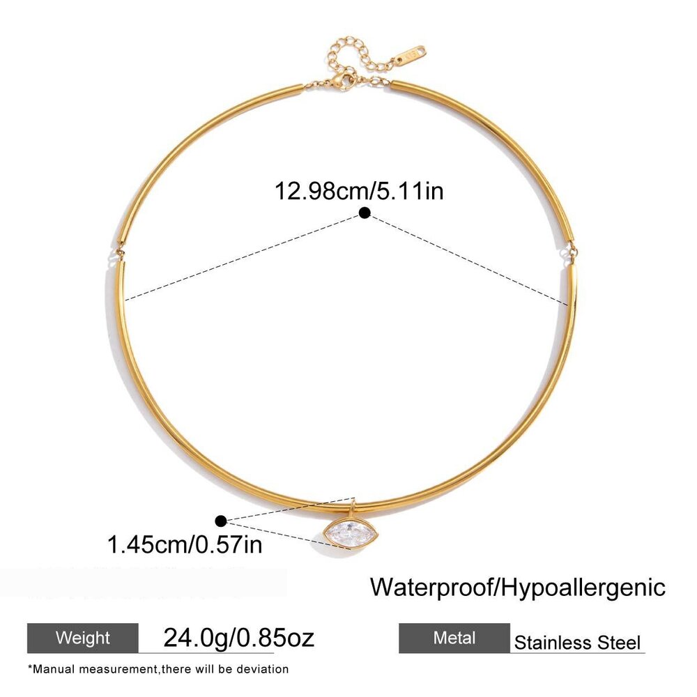 Vacation Oceanic Style Stainless Steel Waterproof Gold Color Zircon Shell Women's Pendant Necklaces