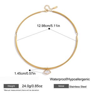 Vacation Oceanic Style Stainless Steel Waterproof Gold Color Zircon Shell Women's Pendant Necklaces h5