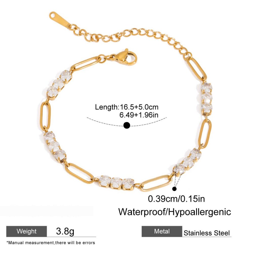 Vacation Oceanic Style Stainless Steel Waterproof Gold Color Women's Charm Bracelets