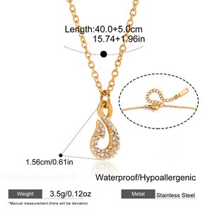 Einfache, Unregelmäßig Geformte, Wasserdichte Halsketten-Sets Aus Edelstahl In Goldfarbe Mit Strasssteinen Für Damen h5