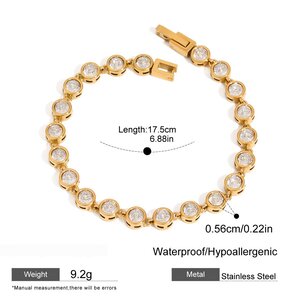 Luxurious Simple Chain Butterfly Stainless Steel Waterproof Gold Color Zircon Women's Chain Bracelets h5