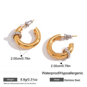 Einfache, Runde Ohrstecker Aus Goldfarbenem Edelstahl, Wasserfest, Für Damen h5