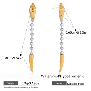 Collane Con Ciondolo Da Donna In Acciaio Inossidabile Impermeabile E Anti-Ossidazione, Con Serpente, Color Oro E Argento Misti h5